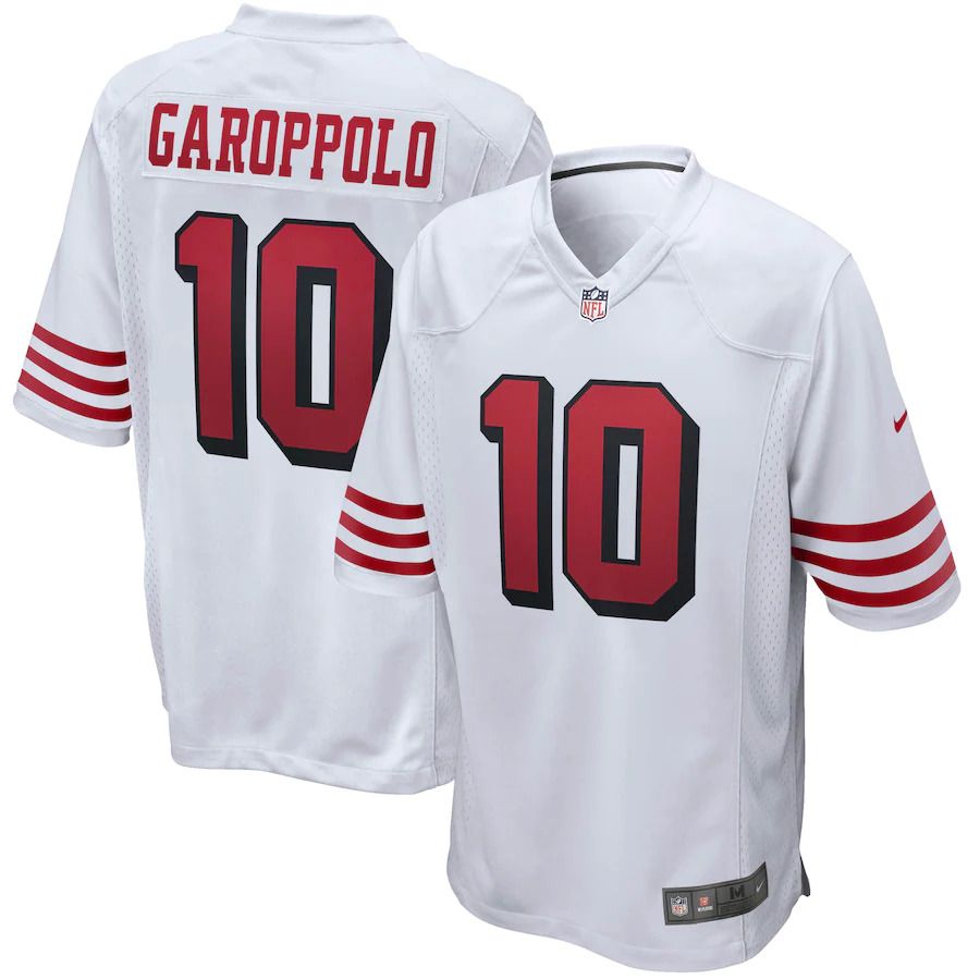 Men San Francisco 49ers #10 Jimmy Garoppolo Nike White Alternate Game NFL Jersey